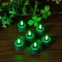12 Pack Green Flameless Tea Light Candles with Timer - Battery Operated Votive Candles for Advent Wreath - Includes Batteries