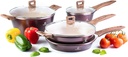 Premium Waxonware 7pc Kitchen Cookware Set - Non Stick German Coated Pots and Pans - Induction Cooking - Dishwasher Safe - PFOA and PTFE Free