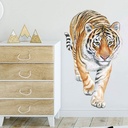 3D Tiger Wall Decal - Lifelike Animal Wallpaper Mural for Nursery, Living Room, Bedroom - Waterproof Self-Adhesive Cute Art