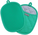 Rorecay Jungle Silicone Pot Holders Set - Heat Resistant Potholders with Pockets for Baking & Cooking - Non Slip Grip - 9.8 x 7.6 Inches - 2 Pack