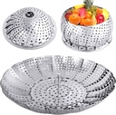 Expandable Folding Vegetable Steamer Basket for Cooking, Collapsible Steaming Basket Fits Pots 7.1" to 11.8", Large Veggie Steamer Basket