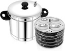 Stainless Steel Idli Cooker with 6 Plates - Makes 24 Idlis