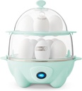 DASH Deluxe Rapid Egg Cooker - Cook Hard Boiled, Poached, Scrambled Eggs, Omelets, and More - 12 Capacity - Aqua Color with Auto Shut Off Feature