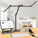 Adjustable LED Architect Desk Lamp with Remote Control - 24W Bright Auto Dimming Table Light for Home Office - Rotatable Swing Arm Office Lamp for Computer Crafting - Micomlan