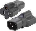 2-in-1 IEC C14 to T Blade 20Amp AC Power Converter - Toptekits C14 to 5-15R/5-20R Adapter