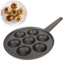 7-Hole Takoyaki Pan, Nonstick Cast Iron Grill Plate for Pancake Balls, Takoyaki Maker Tray for Baking