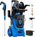 Portable Electric Pressure Washer 4500 PSI Max 3.2 GPM with Remote Control, Adjustable Pressure, 4 Nozzles, 500ml Foam Cannon - Ideal for Cars, Patios, and Floor Cleaning