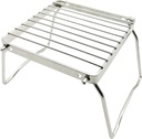 Portable Stainless Steel Camp Grill with Foldable Legs for Gas Stove - Lightweight Mini Campfire Stand for Backpacking, Hiking, Picnic, and Travel - Durable Grill Grid for Fishing - Classic Design