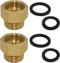 2-Pack Zeiboat Hose Bib Adapter 1-1/16" Fine Thread Female to 3/4 GHT Male Hoses - 1'' ID Faucet Fitting with Washers