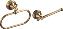 Vintage Brass Bathroom Accessories Set - Toilet Paper Holder, Towel Ring, and Hand Towel Holder Wall Mounted