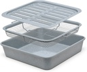 Non-Stick Air Fry Crisper Set with Baking Pan & Utensil Safe Tray - Healthy Cooking Solution