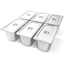 6-Pack Stainless Steel 1/3 Size Steam Table Pan Set with Lids - 6" Deep Hotel Pans for Buffet, Party, and Restaurant Use