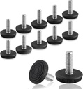 12 PCS COIDEA M8 Thread Furniture Feet Levelers - Adjustable Screw-In Glide Leveling for Tables, Cabinets, Chairs, Stools