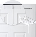 (2-Pack) Safety Innovations Bi-fold Door Lock - Child and Pet Proof - Tool-Free Installation - Unbreakable Clear Polycarbonate - Fits 1 3/8" Thick Wood Doors