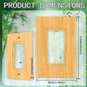 Alckerou Bamboo Solid Wood Light Switch Plate Cover - 4.8" X 3.14" Single Rocker Outlet Cover - Decorative Raw Wooden Wall Plate - Quality Switch Plates