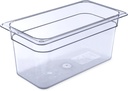 6" Deep Clear Polycarbonate Storplus Food Pan for Catering & Restaurants - 1/3 Size with Spoonable Corners