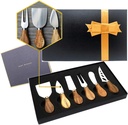 Premium 6-Piece Cheese Knife Set with Acacia Wood Handle - Stainless Steel Knives for Charcuterie Boards - Perfect Gift