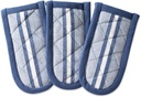 French Blue DII Double Strip Chef Kitchen Cooking & Baking Collection, 3 Piece Pan Handle Set (6x3)