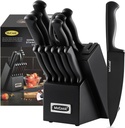 McCook® Black Knife Block Sets with German Stainless Steel Blades and Sharpener