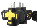 Outdoor ETL Listed Cable Matters 2-Pack 3 Way Plug Splitter 15A 1875W - Black Indoor/Outdoor Multi-Outlet Adapter