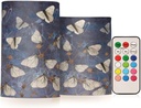 Remote Control LED Candles with Butterflies and Thorns Design, Adjustable Brightness, Battery Operated