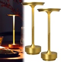 Set of 2 Gold Cordless LED Table Lamps for Kitchen, Bedroom, Patio - Rechargeable & Portable Mini Lights