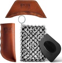 BTLUX Cast Iron Care Bundle: Stainless Steel Chainmail Scrubber & Leather Handle Cover Set - Made in Georgia - Ideal for Pans