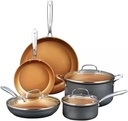 8-Piece Professional Hard Anodized Aluminum Ti-Ceramic Nonstick Cookware Set