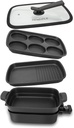 AEWHALE 3-in-1 Electric Grill & Skillet Combo with Lid - Nonstick 1400W Griddle for Meats & Pancakes