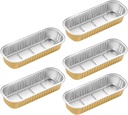 Set of 5 Aluminum Foil Boxes for Baking, Barbecue, Air Fryer - Tin Foil Pans & Trays for Lunch & Cooking