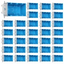 Pack of 32 ETL Listed Plastic 3 Gang Electrical Outlet Boxes with Adjustable PVC Junction Box - 49 Cubic Inch