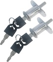 2 Pack SMBBIT Cylindrical Push Plunger Locks - 32mm Length for Sliding Cabinets