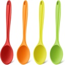 4-Piece Small Silicone Spoons Set for Nonstick Cooking and Baking - Kitchen Serving and Stirring Spoons