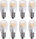 8 Pack Canamax T20 E12 15W Salt Lamp Bulbs - High Output Warm White Light for Himalayan Lamps, Scentsy, Candelabra - 2700K 80lm, 120V