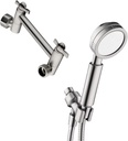 High Pressure Handheld Shower Head Set with Long Stainless Steel Hose and Adjustable Wall Bracket - 5 Inch Extension Arm Included