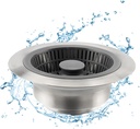 Stainless Steel 3 in 1 Kitchen Sink Strainer and Stopper Combo for US Standard 3-1/2'' Drain - Anti-Clogging Solution by SAMODRA