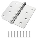 3 Pack Stainless Steel 4" Heavy Duty Ball Bearing Door Hinges with Square Rounded 5/8" Radius Corner - 3mm Thickness Interior Hinges
