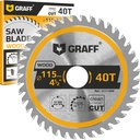 GRAFF 4-1/2 Inch Angle Grinder Circular Saw Blade - 40 Teeth Wood Cutting Disc - Ideal for Wood, Plywood, Laminate, Drywall, and Plastic - 7/8 Inch Arbor Size