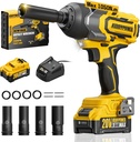 High Torque Cordless Impact Wrench - 1050N.m, 20V Brushless Power, 4.0Ah Battery, Electric Driver for Car Tires