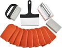 15-Piece Heavy Duty Grill Cleaner Kit for Blackstone Griddle - Includes Grill Stone, Scraper, & Brush with Stainless Steel Handle - Easy Flat Top Cleaning