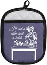 Funny Novelty Baking Gift: Heat Resistant Potholder Oven Pads with Pocket - I'll Cut a Cake and a Bitch Baker Gift