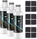 Certified Replacement for LG LT1000P Water Filter and LT120F Air Filter, 3 Combo Pack - NSF/ANSI 53 Certified Icepure Plus ADQ747935 Refrigerator Filter.