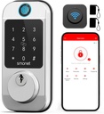Keyless Entry Smart WiFi Door Lock Deadbolt with Fingerprint Keypad, Alexa Integration, and Remote Control - Satin Nickel