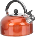 Orange Stainless Steel Cordless Electric Whistling Tea Kettle for Gas Hob and Induction Stovetop