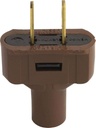 Leviton 48643 15 Amp 125V Brown Non-Grounding Plug - Residential Grade