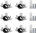 6 Pcs Heavy Duty Adjustable Pipe Hanger Set with Split Ring, Clamp, Screw & Expansion Tube - Wall/Ceiling Mount, Thread M8/M10, Metal Clamp Kit for Pipes 1-1.2 Inch, 26-30mm