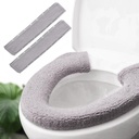 2-Pack JorgenZ Smoky Gray Toilet Seat Cover Warmers - Plush Thick Bathroom Cushions for Warmth and Comfort