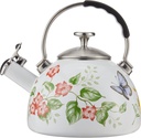 Lenox Butterfly Meadow Tea Kettle 886454 - Elegant Floral Design, Whistling Stovetop Kettle for Tea Lovers