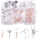 235 Piece Clear Push Pins Set for Bulletin Board, Wall, Cork Board - 5 Styles of Thumb Tacks included