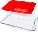 1 Quart Rectangular Tempered Glass Baking Dish with Lid - VIPHIEC Glass Cookware for Baking